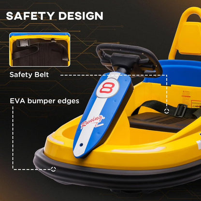 HNH 6V Bumper Car for Toddlers with Remote Control, Ride on Electric Go Kart for Kids, Electric Ride on Toys for Kids, Music Play, Lights