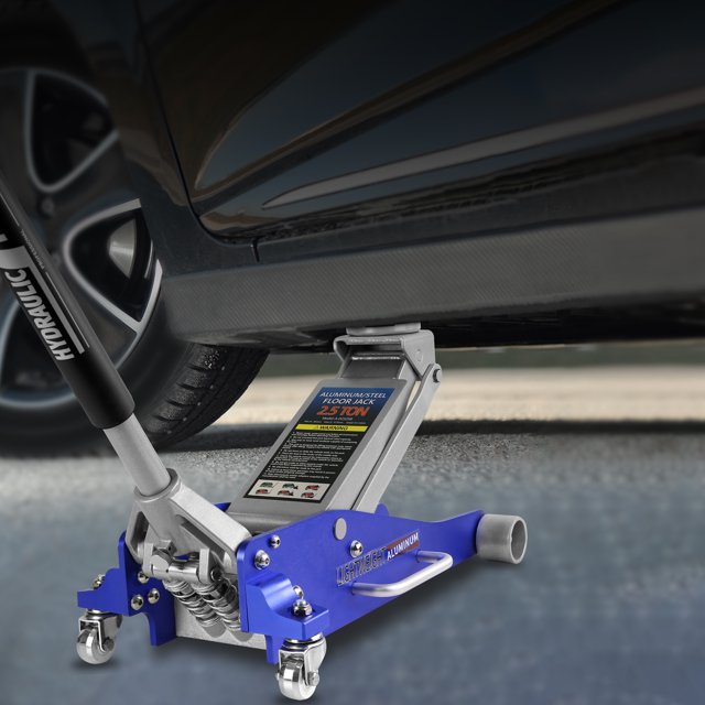 ELTPOWER Hydraulic Low Profile Aluminum and Steel Racing Floor Jack with Dual Piston Quick Lift Pump 2.5 Ton
