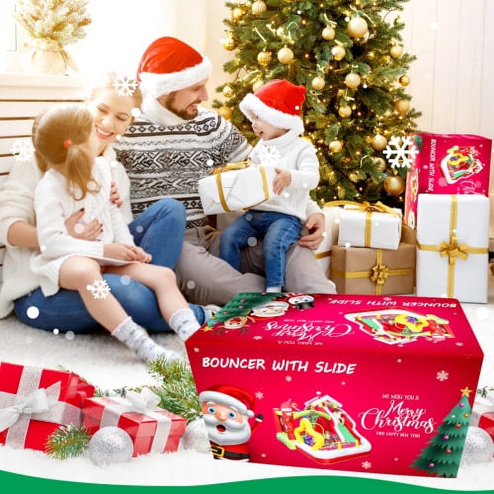 Cheelom Christmas Jump 'n Slide Inflatable Bouncer for Kids Complete Setup with Blower