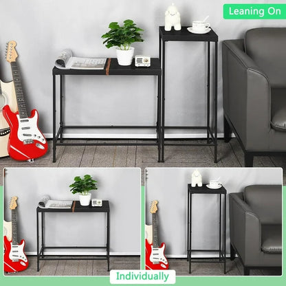 Cheelom 2 Piece Wooden Narrow Console Table, Tall Side Table, Long Hallway Sofa Side Table, Small And Slim, Living Room Table Set For Bedroom Dorm