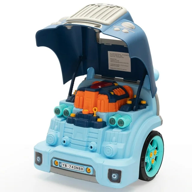 WERSEON Kids Pretend Toy, Truck Builder Kit for Toddlers 2-6 Years Old, Kids Educational Playset with Light and Sound, 61PCS