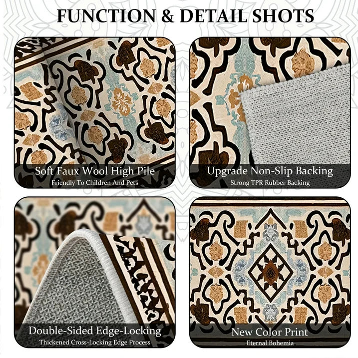 TECHVIDA 2'x8' Hallway Runner Rug Boho,Non Slip Machine Washable Rugs for Hallway Kitchen,Dark Brown