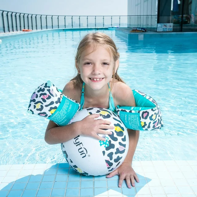 Beach Balls Inflatable Swimming Pool Toys for Summer Water Games Kids Birthday Party Supplies - Leopard Print