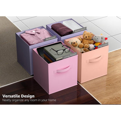 WERSEON 6 Pack Collapsible Cube Storage Bins, 11" Foldable Cube Storage Organizer Bins for Clothes, Closet Organizers and Storage Box