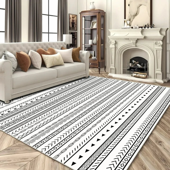 FoxHouse Large Living Room Area Rug 5x7,Modern Non-Slip Floor Carpet, Soft Machine Washable Rugs,Wool Rugs for Bedroom Zebra