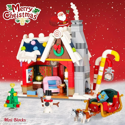 788Pcs Christmas House Building Blocks, Creative Christmas Snowman Block Set Toy Set, Santa Claus Gift Store, Great Holiday Gift for Kids