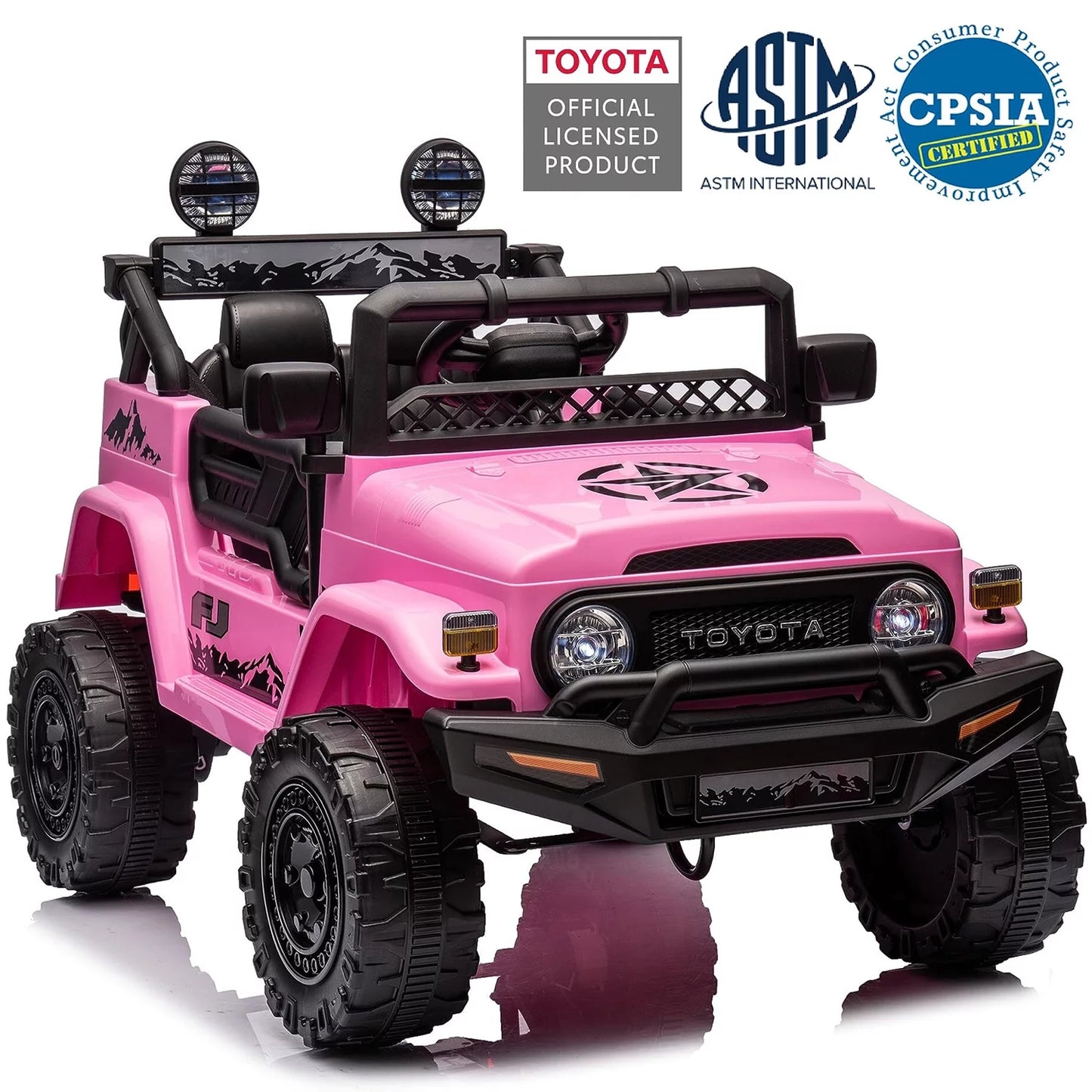 12V Battery Powered Ride on Cars with Remote Control, Licensed Toyota FJ Cruiser Ride on Trucks Vehicle with Bluetooth,Kids Ride on Toys for Boys Girls Gift