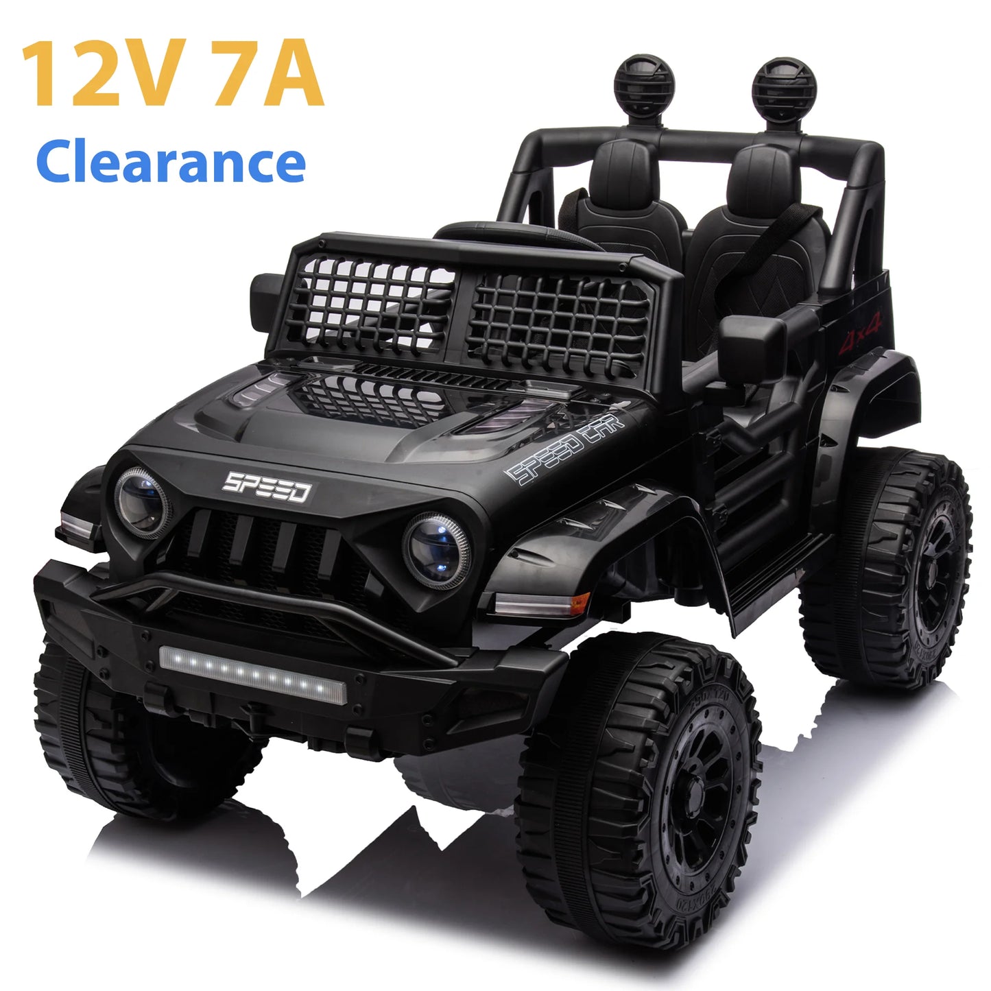12V Kids Electric Ride On Car with Remote Control, 3 Speeds Powered Kids Truck Car with LED Lights, USB, MP3