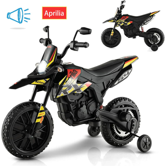 12V Ride Ons for Boys, WERSEON Mini Electric Child Dirt Bike, Battery Powered Toy Motorcycle, Kids Ride On Motorcycle for Ages 3 Years and Up, Yellow