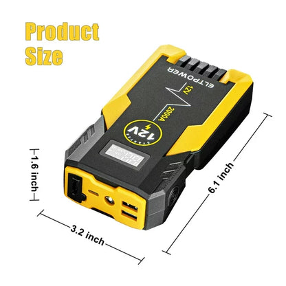 ELTPOWER 2000A Car Jump Starter,Portable Jumpstart Starters,20000mAh 12V Battery Jump Starter, (up to 8.0L Gas),Battery Booster Power Pack, Auto Jump Box with LED Light