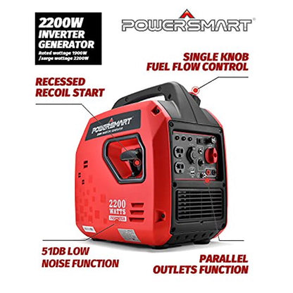 ELTPOWER Portable Generator 2200 Watts Inverter Generator Gas Powered Super Quiet for Outdoor Camping Home Use
