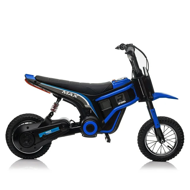 HNH 24V 350W Electric Dirt Bike Ride on Toy Motorcycle for Kids Age for 6-12, 14Mph, 2 Speeds, Hand-Operated Dual Brakes, Twist Grip Throttle