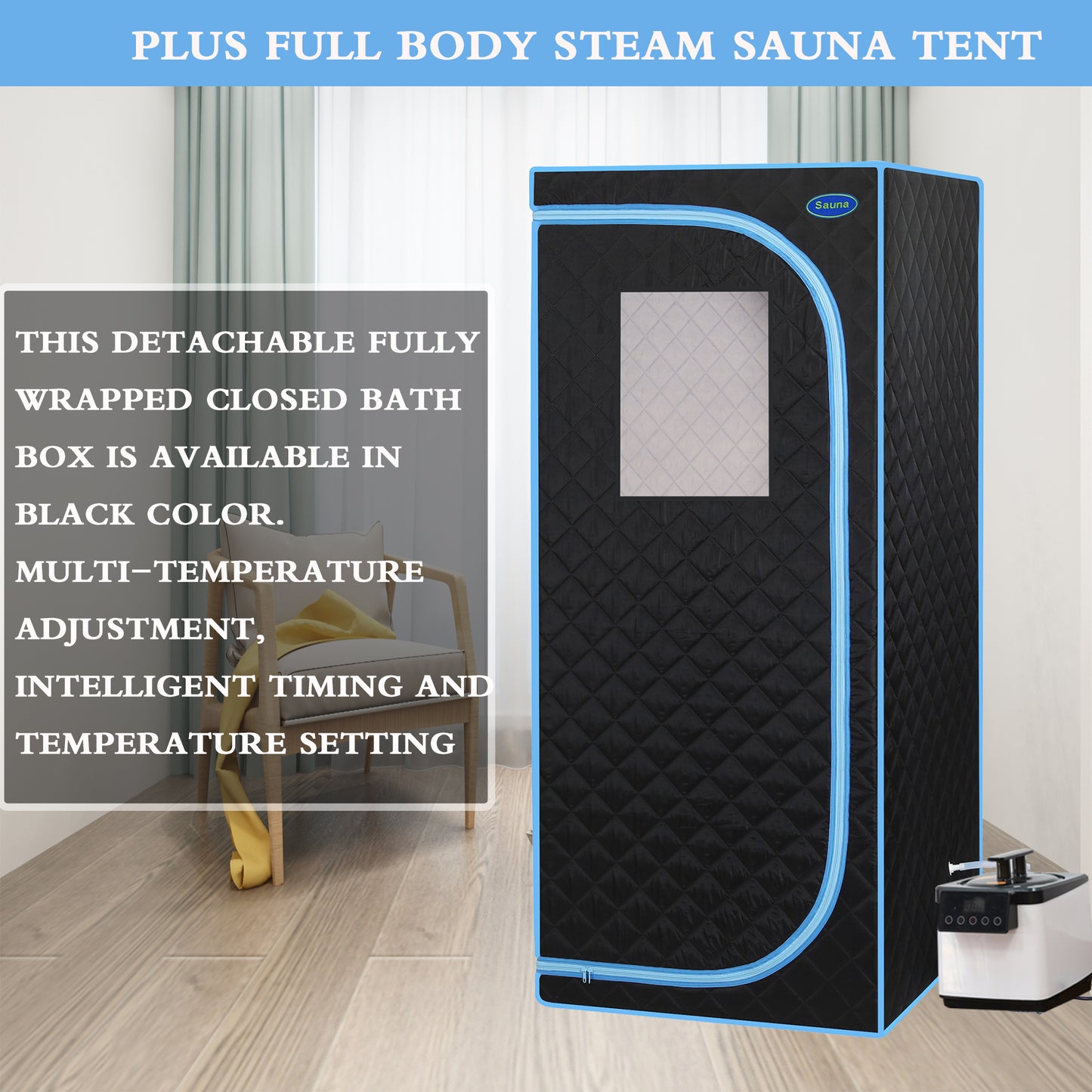 Cheelom Portable Plus Full Body Sauna Box, Steam Sauna Spa Home Portable Steam Sauna Tent Spa with Sauna
