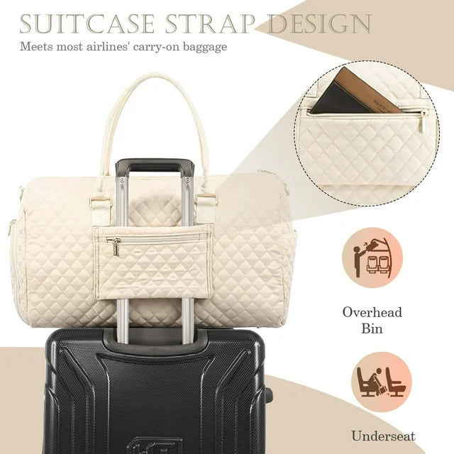 YOMYM Travel Duffle Bag for Women with Toiletry Bag Overnight Bag with Shoe Compartment Mommy Hospital Bags for Labor and Delivery