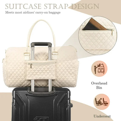 YOMYM Travel Duffle Bag for Women with Toiletry Bag Overnight Bag with Shoe Compartment Mommy Hospital Bags for Labor and Delivery