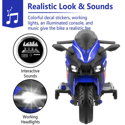 Zogymoz 12V Ride on Motorcycle for Kids, Electric Motorcycle with Training Wheels, Powered Ride-ons Toy Gifts