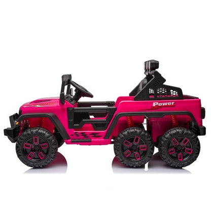 24V Ride on Large PickUp Truck Car for Kids,Ride On 4WD Toys with Remote Control,Pink,3-8 years old
