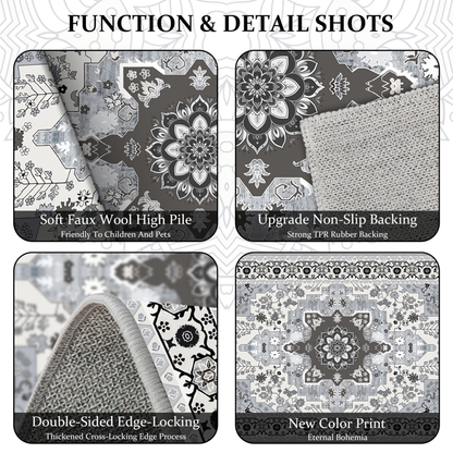 TECHVIDA Kitchen Rug Set 3 Piece,Non Slip Machine Washable Kitchen Mats,Boho Farmhouse Hallway Doormat for Home Deco