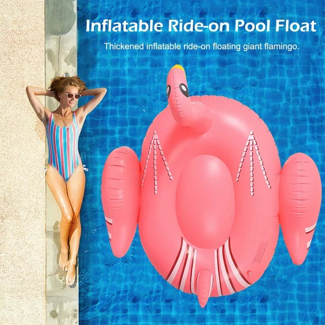 YOMYM Giant Inflatable Flamingo Pool Float, Swimming Pool Floatie Lounge Floating Raft Party Decorations Toys for Adults Kids