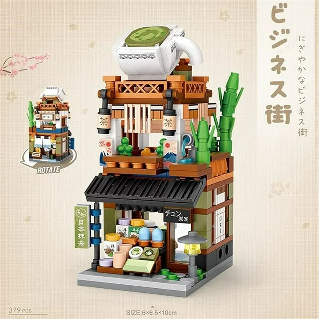ZOGYMOZ 379Pcs Japanese Street Building Blocks Set, Mini Bricks Construction Building Toy for Kids and Adults,Simulation Architecture Creative Model Blocks