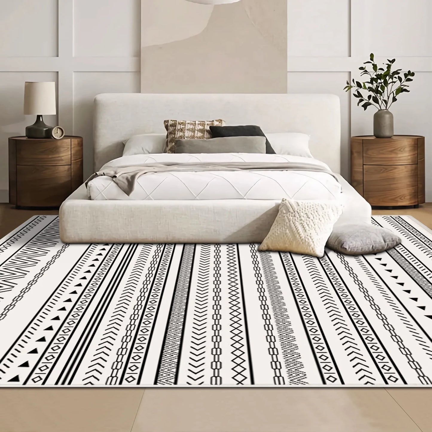 FoxHouse Large Living Room Area Rug 5x7,Modern Non-Slip Floor Carpet, Soft Machine Washable Rugs,Wool Rugs for Bedroom Zebra