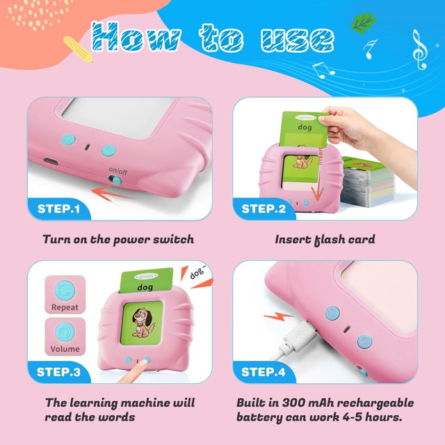 HNH Talking Flash Cards for Kids, Toddler Learing Toys for 2 3 4 5 Year Old Boys and Girls,Preschool Montessori Kids Toy for Birthday Gifts