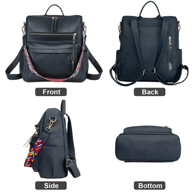 YOMYM Women's Fashion Backpack Purses Multipurpose Design Handbags and Shoulder Bag Leather Women Backpack Travel Bag