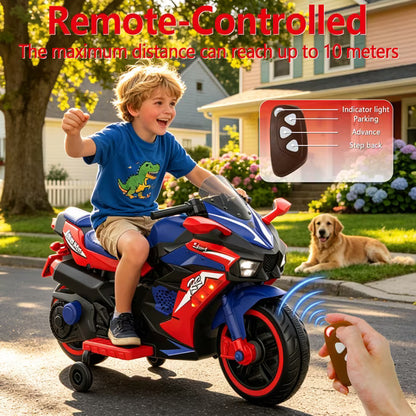 ProToys Motorcycle for Kids 3-5, 12V Electric Ride on Toy, Kids Motorcycle with Remote Control, 3Mph Max