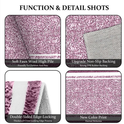 TECHVIDA Bathroom Rugs,Non-Slip Ultra Soft Bath Mat,Soft Absorbent Bathroom Rug and Bath Mat,Machine Washable,(18"x26",Pink and White)