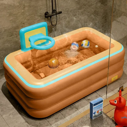 Inflatable Swim Pool - Family and Kids Inflatable Rectangular Pool,Above Ground Family Lounge Outdoor Pool