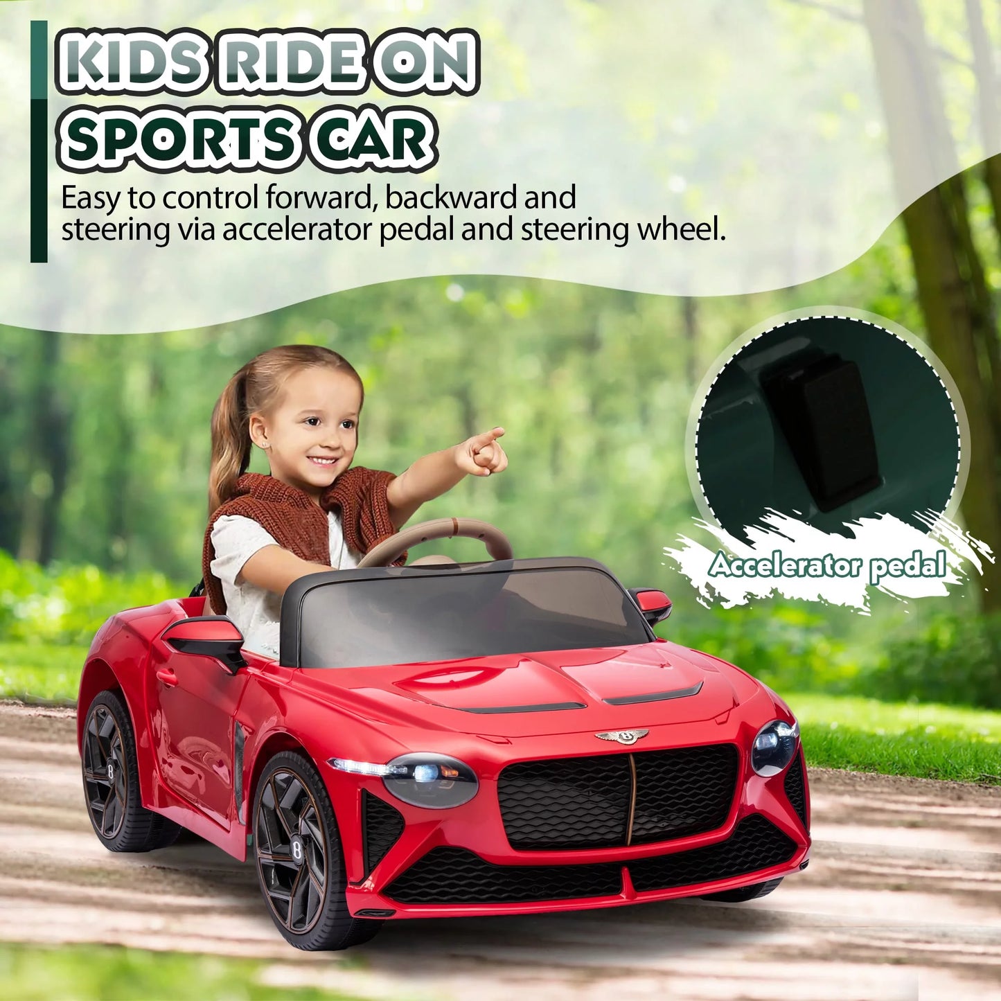 Ride on Coys with Remote Control, Licensed Bentley Mulsanne 12V Ride On Cars for Boys Girls, Battery Powered lectric Ride on Vehicle with Music