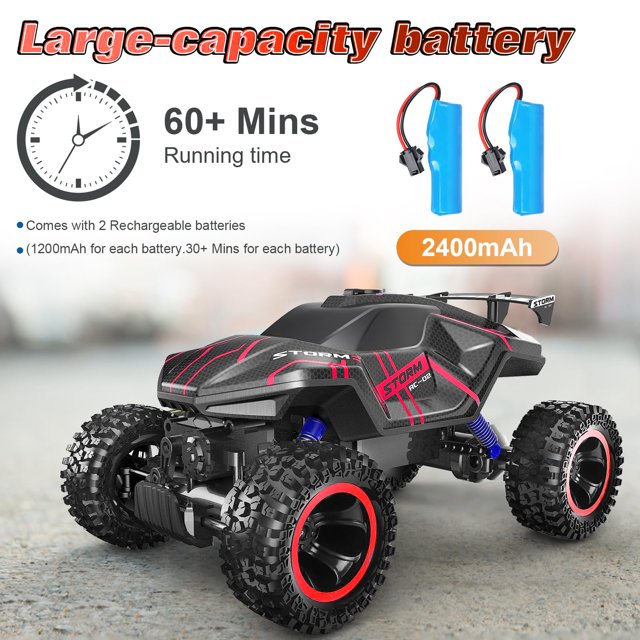 HNH 1:16 All Terrain RC Car,High Speed off-Road Monster Truck with Spray Function,Remote Control Car for Child,Plastic