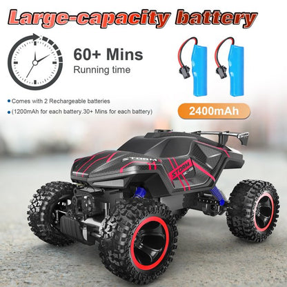 HNH 1:16 All Terrain RC Car,High Speed off-Road Monster Truck with Spray Function,Remote Control Car for Child,Plastic