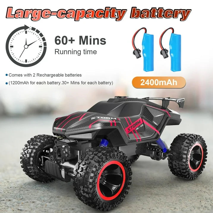HNH RC Car for Kids, Monster Truck Remote Control Cars 60 Min Play, 4WD Off-Road RC Car Gifts for Boys/Girls Ages 6+