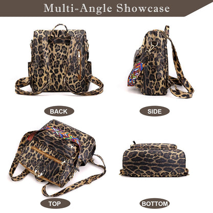 YOMYM Women Backpack Purse Multipurpose Design Handbags Shoulder Bag PU Leather Travel bag Backpack