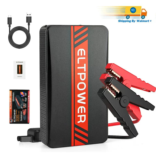 ELTPOWER 1200A Peak Car Jump Starter - Portable 12000mAh Jump Starter, 12V Battery Booster Power Pack, up to 7.0L Gas, LED Light