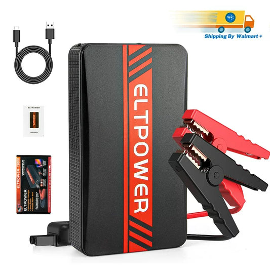 ELTPOWER 1200A Peak Car Jump Starter - Portable 12000mAh Jump Starter, 12V Battery Booster Power Pack, up to 7.0L Gas, LED Light