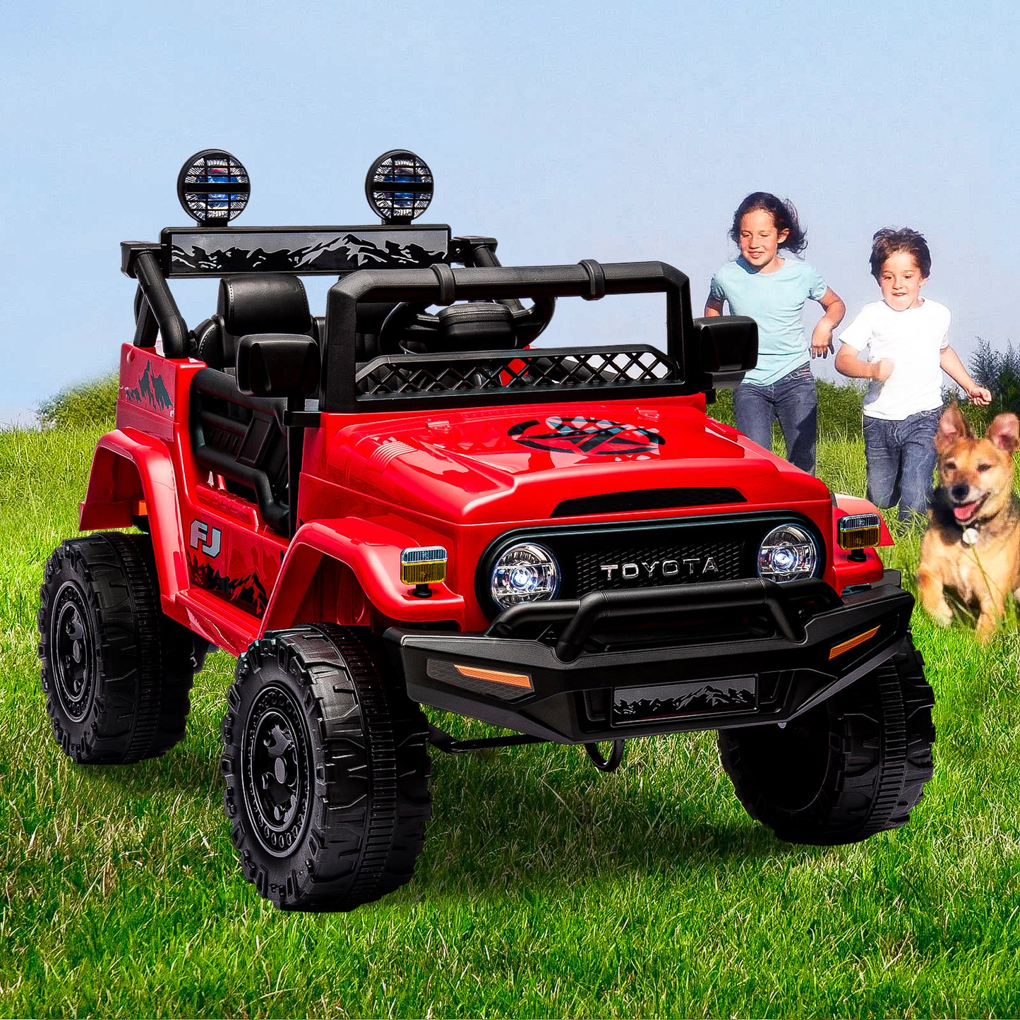 HNH Licensed Toyota FJ 12V Electric Car for Kids, Battery Powered Ride on Truck Car with Remote Control