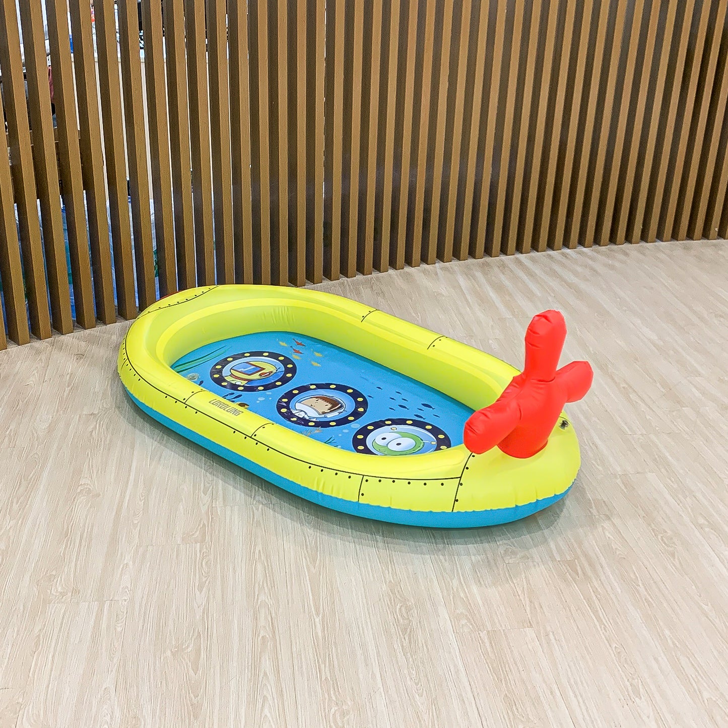 LORDLONG Inflatable Swimming Pool with Built-in Air Pump (Patterned, Medium - 82.6" x 59" x 23.6") - for Kids & Adults - Includes Repair Kit - Self Inflating Blow Up - Family & Kiddie Pool