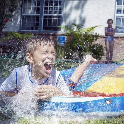 HONGLONG 16FT Double Water Slip Slides Lawn Water Slides Slip Backyard Water Toys with Sprinklers for Outdoor Water Fun Kids Adults
