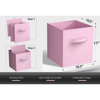 WERSEON 6 Pack Collapsible Cube Storage Bins, 11" Foldable Cube Storage Organizer Bins for Clothes, Closet Organizers and Storage Box