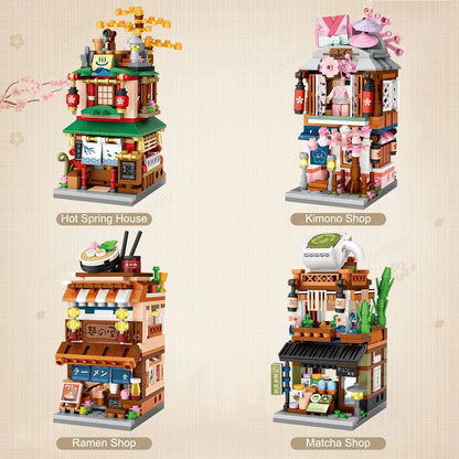 ZOGYMOZ 399 Pcs DIY Building Blocks Set, Japanese Street Mini Building Blocks Toy for Kids Age 8-16+, Japan Architecture Model Set