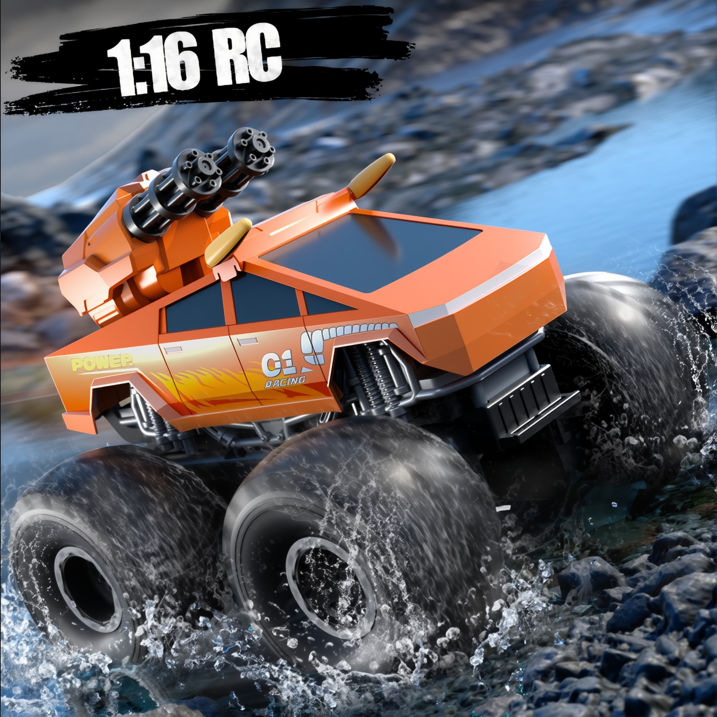 HNH 1:16 Waterproof Monster Truck, Amphibious RC Cars 4WD Remote Control Car Trucks, All Terrain Off-Road Pickup Cybertruck Toy for 6-15 Year Old Boys Girls Kids Gifts
