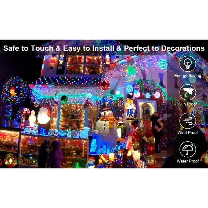 Cheelom Fairy String Party Decoration Lights Christmas Icicle Lights Outdoor Indoor 105ft 1000 Led 8 Modes with 50 Drops Plug In Waterproof Timer Memory Function