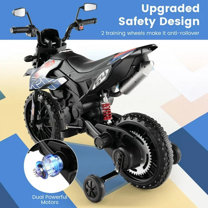 WERSEON Kids Motorcycle 12V, Licensed Aprilia Electric Ride on Motorbike for Toddlers Ages 3-6, Blue