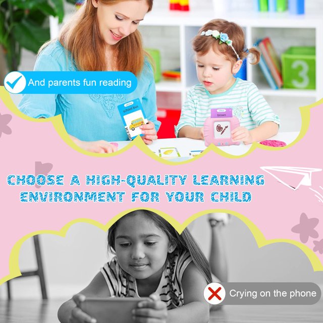 HNH Talking Flash Cards for Kids, Toddler Learing Toys for 2 3 4 5 Year Old Boys and Girls,Preschool Montessori Kids Toy for Birthday Gifts