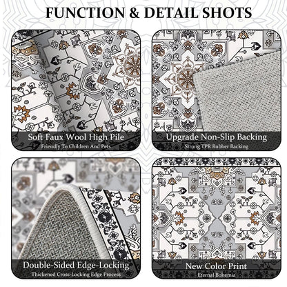 TECHVIDA 2'x8' Hallway Runner Rug Boho,Non Slip Machine Washable Rugs for Hallway Kitchen,Grayish Brown