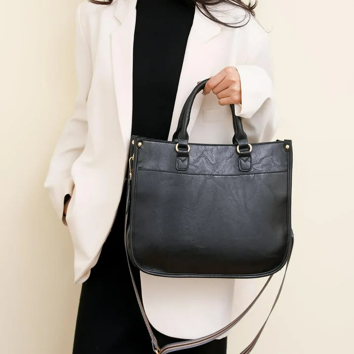 HONGLONG Leather Tote Bag for Women, Vintage Hobo Western Crossbody Shoulder Bag Women Purses Handbags Black