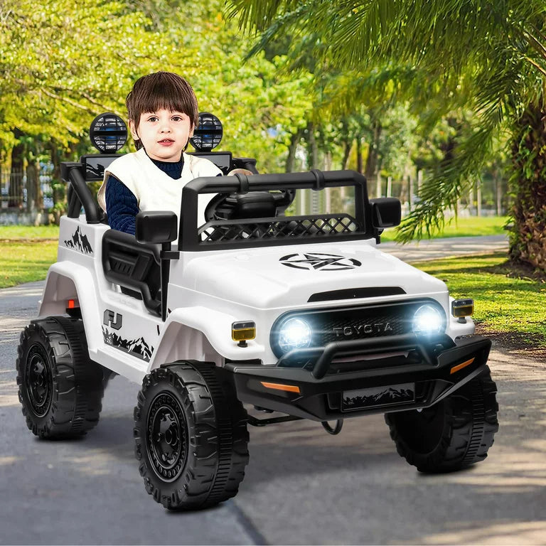 HNH 12V Toyota FJ40 Electric Car for Kids,Ride on Truck for Boys Girls with Remote Control