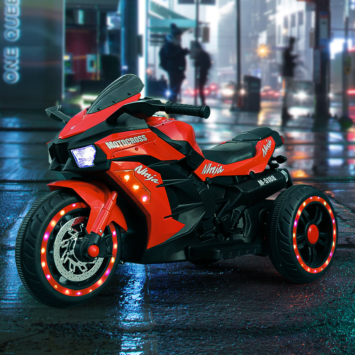 WUBEN 12V Motorcycle for Kids Battery Powered Electric Vehicle with 3 Wheels Ride on Motorcycle for Child